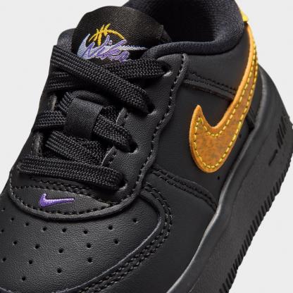Infant and Kids' Toddler Nithtke Force 1 Low Casual Shoes - Part 1 - Black/Laser Orange/Picante Red/Action Grape - Detail shot