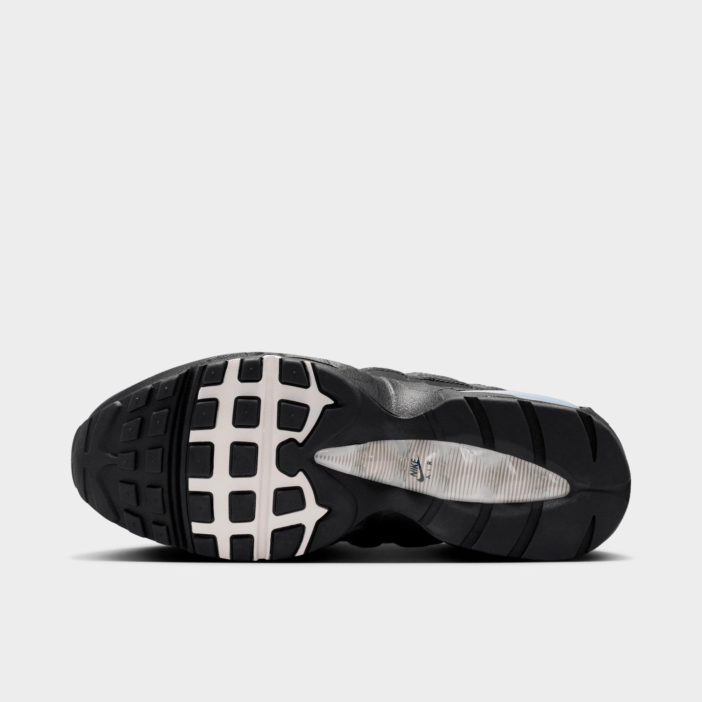 Women's Nithtke Air Max 95 Big Bubble Casual Shoes - Part 1 - Black/Light Charcoal/Metallic Gold/Sail - Bottom view