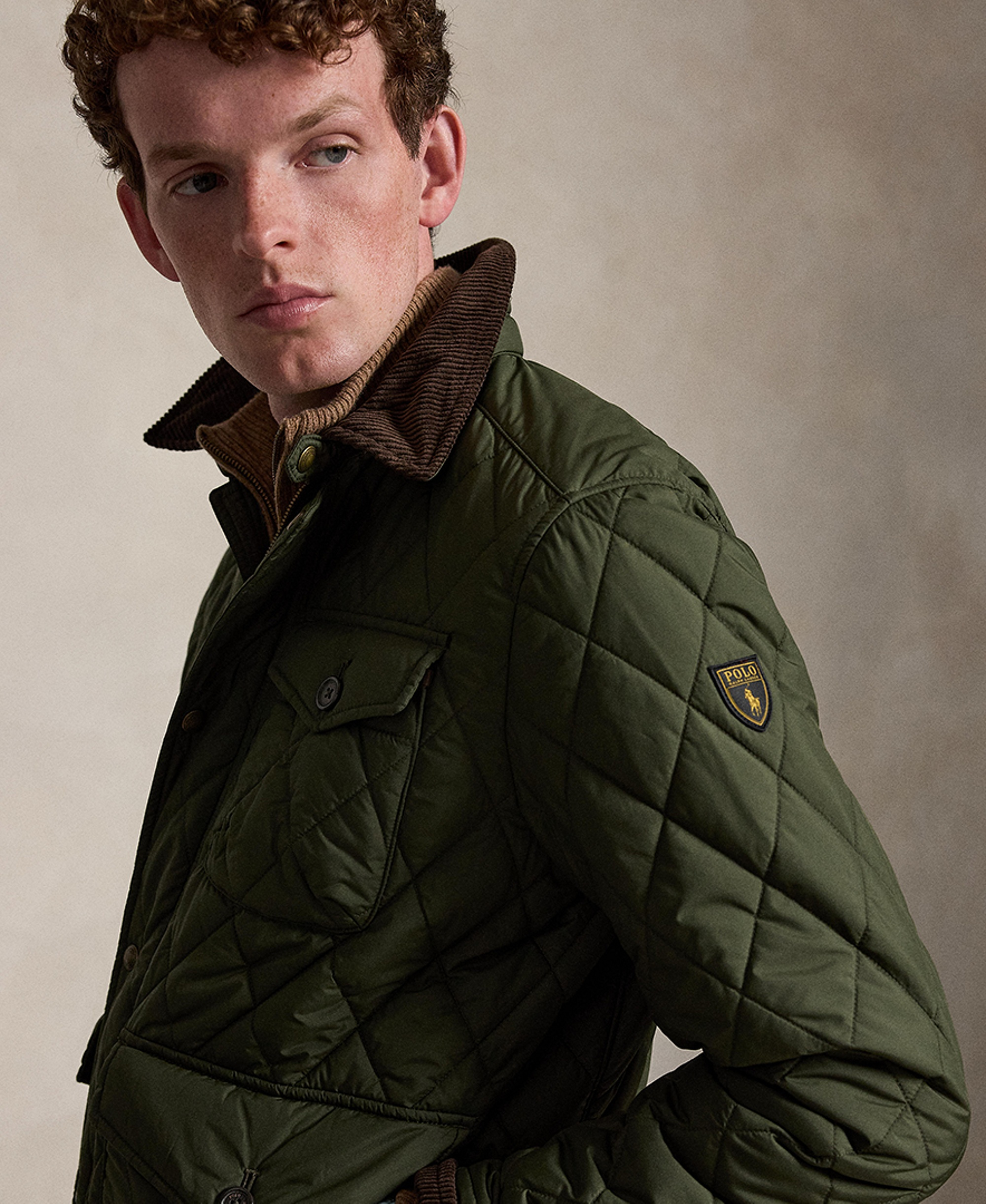 Polo Ralph Lauren Men's Beaton Quilted Water-Repellent Full-Zip Jacket - Company Olive