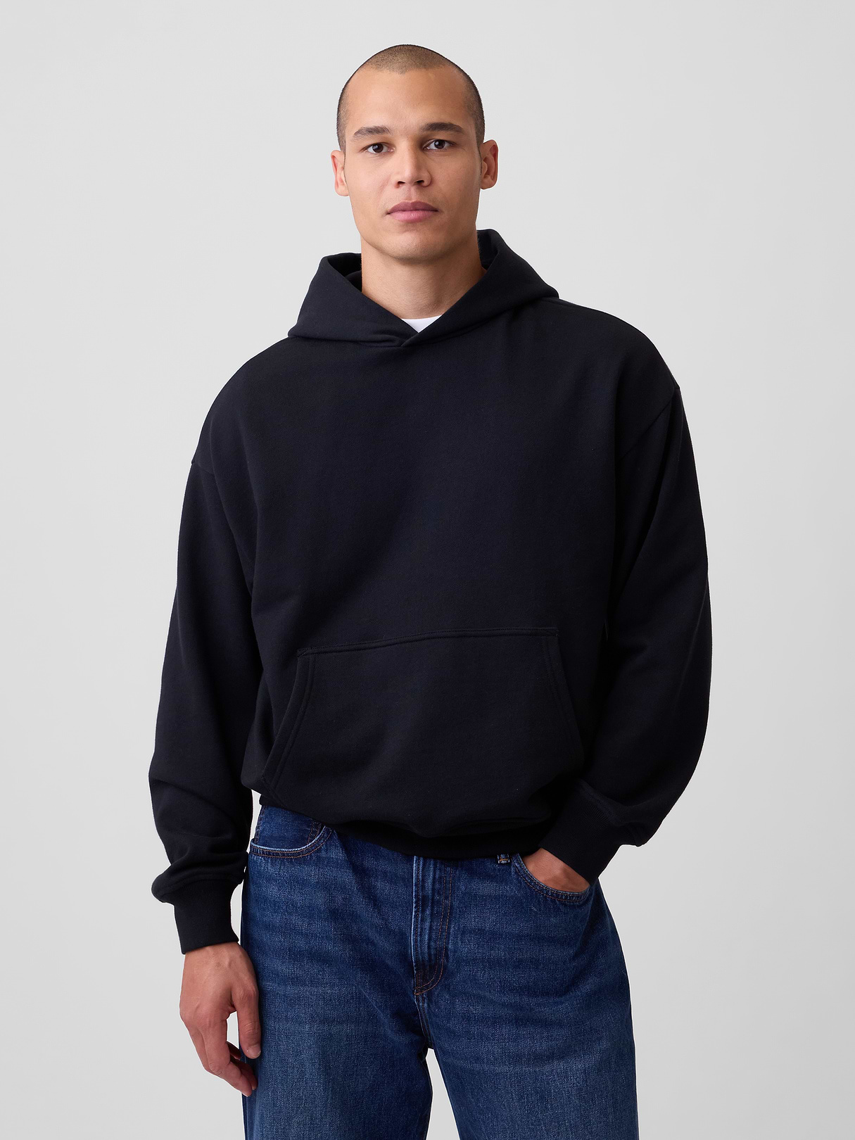 Adult Heavyweight Oversized Hoodie - True black