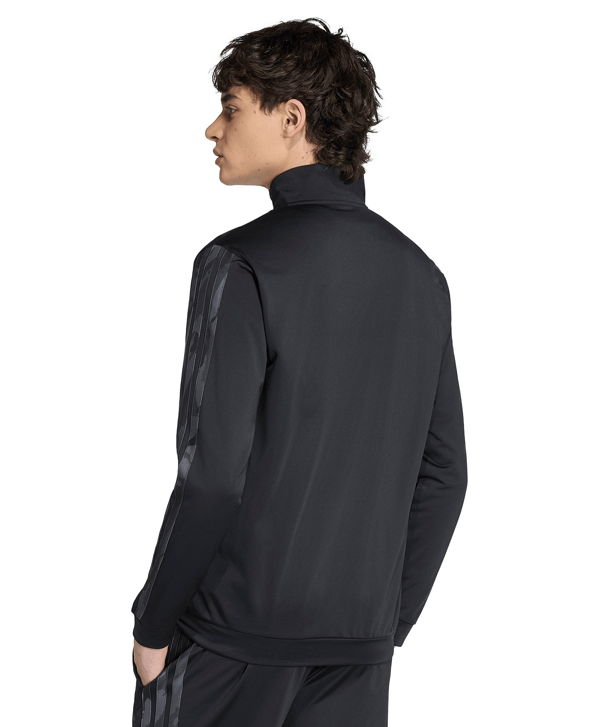 adidas Men's Camouflage 3-Stripes Regular-Fit Track Jacket - Black