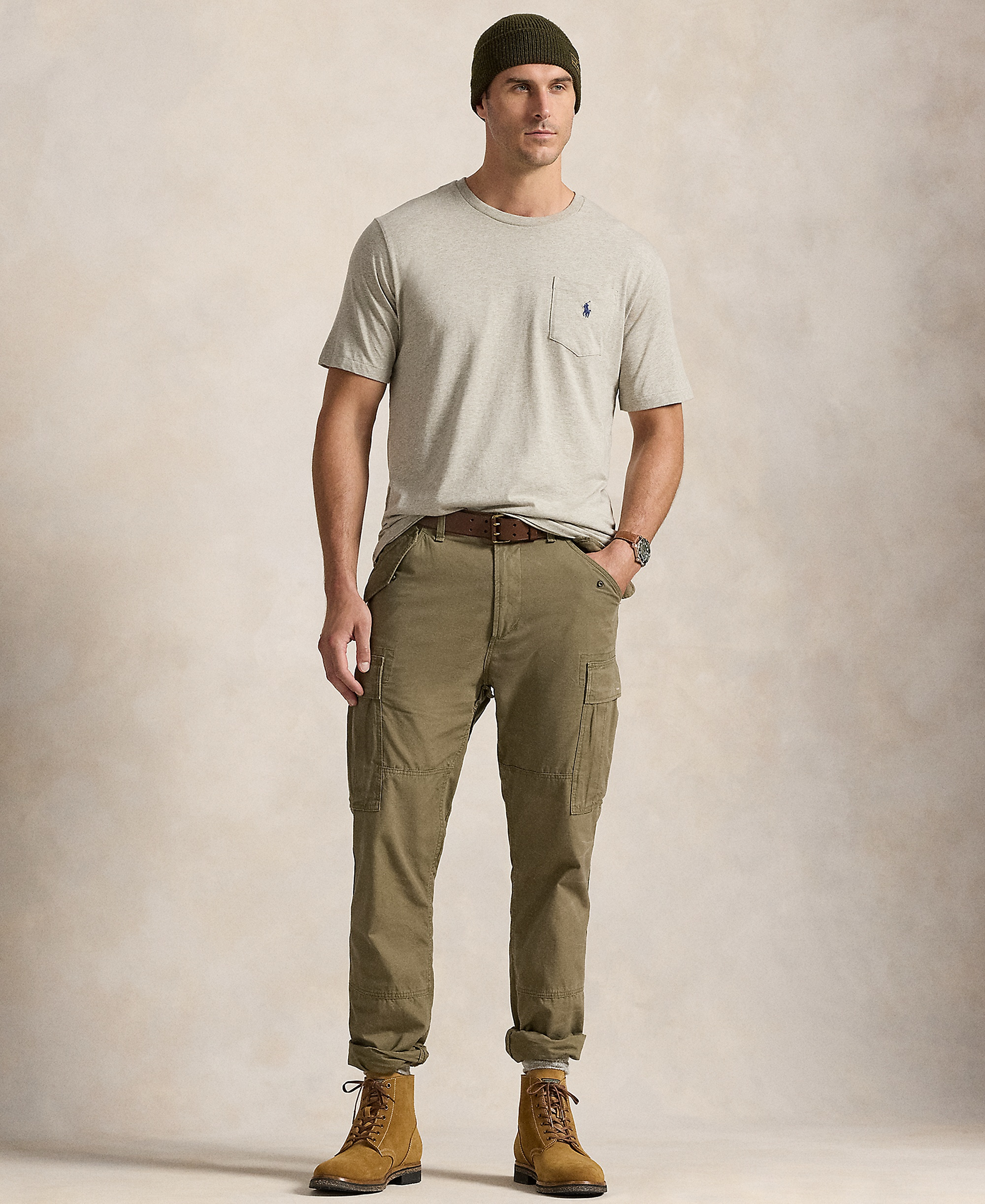 Polo Ralph Lauren Men's Big & Tall Crew-Neck Pocket T-Shirt - Gray Heather