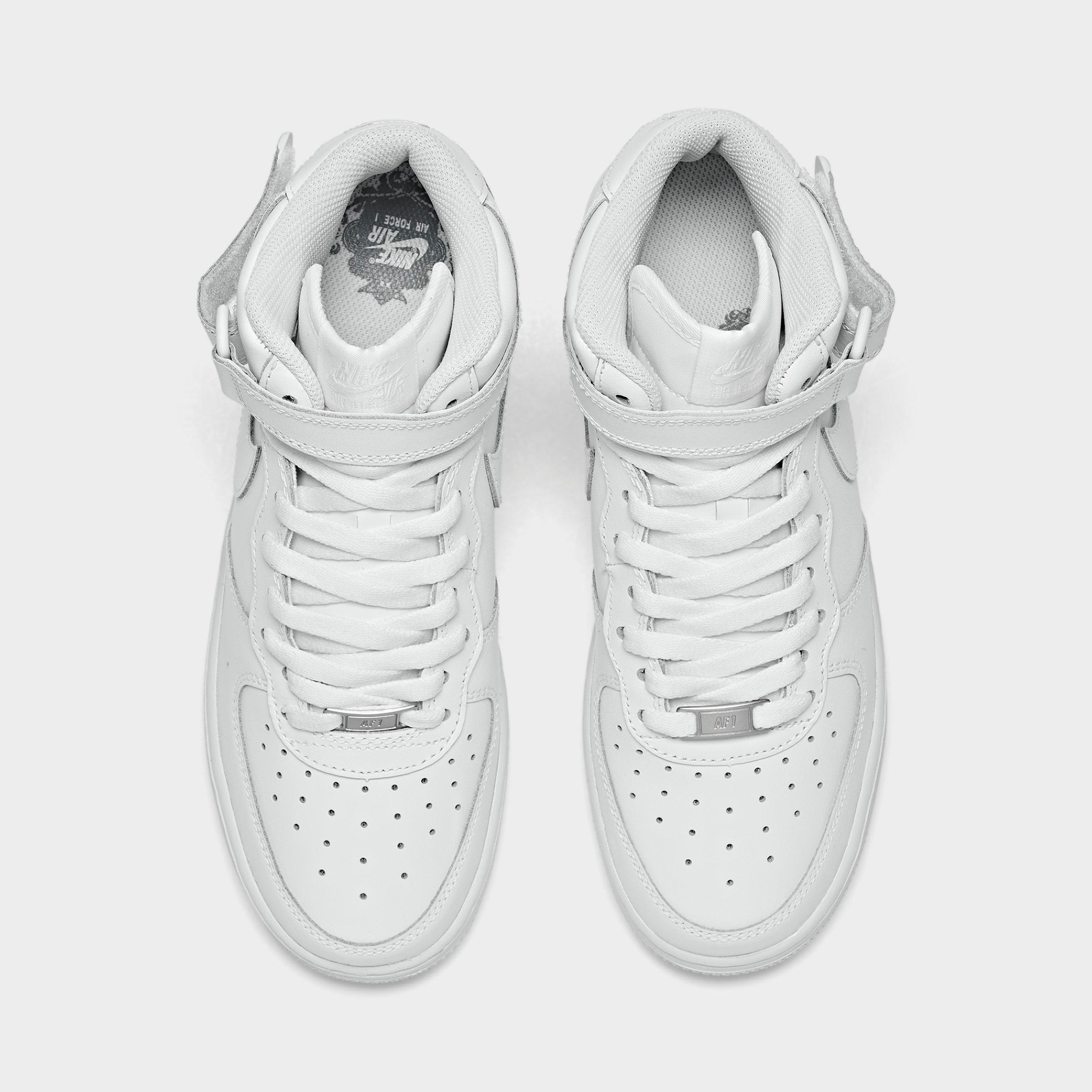 Big Kids' Nithtke Air Force 1 MId '07 LE Casual Shoes - White/White - Top view