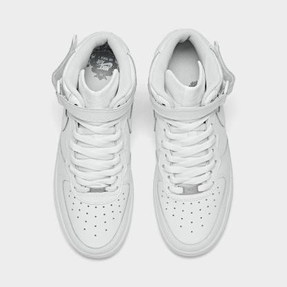 Big Kids' Nithtke Air Force 1 MId '07 LE Casual Shoes - White/White - Top view