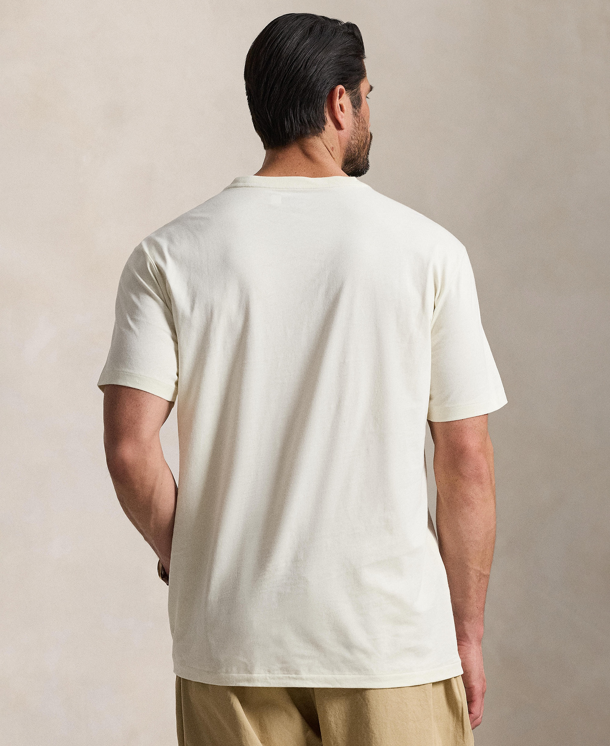 Polo Ralph Lauren Men's Big & Tall V-Neck T-Shirt - Parachment Cream/C8634
