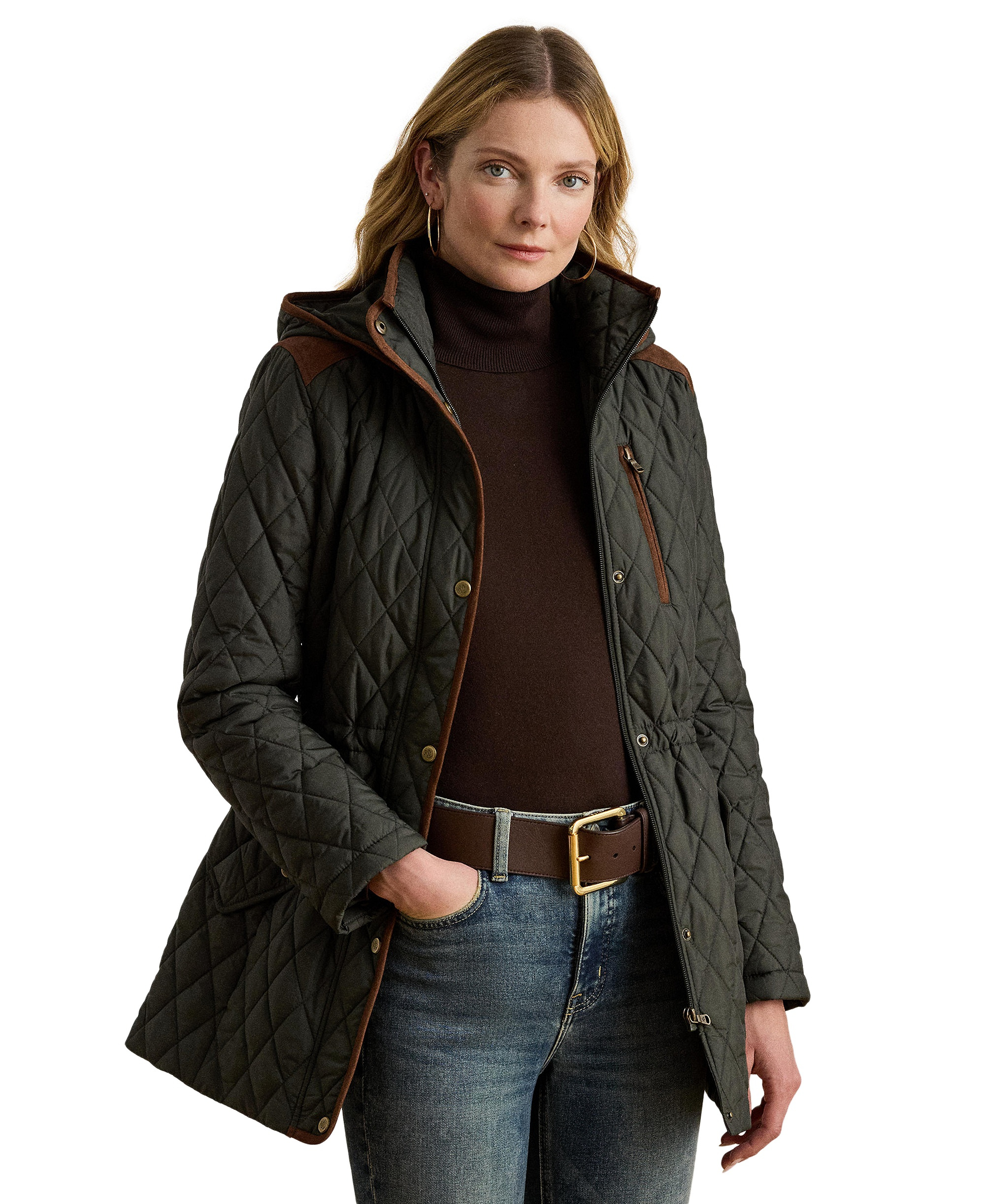 Lauren Ralph Lauren Women's Hooded Anorak Quilted Coat, Created for Macy's - Litchfield Loden