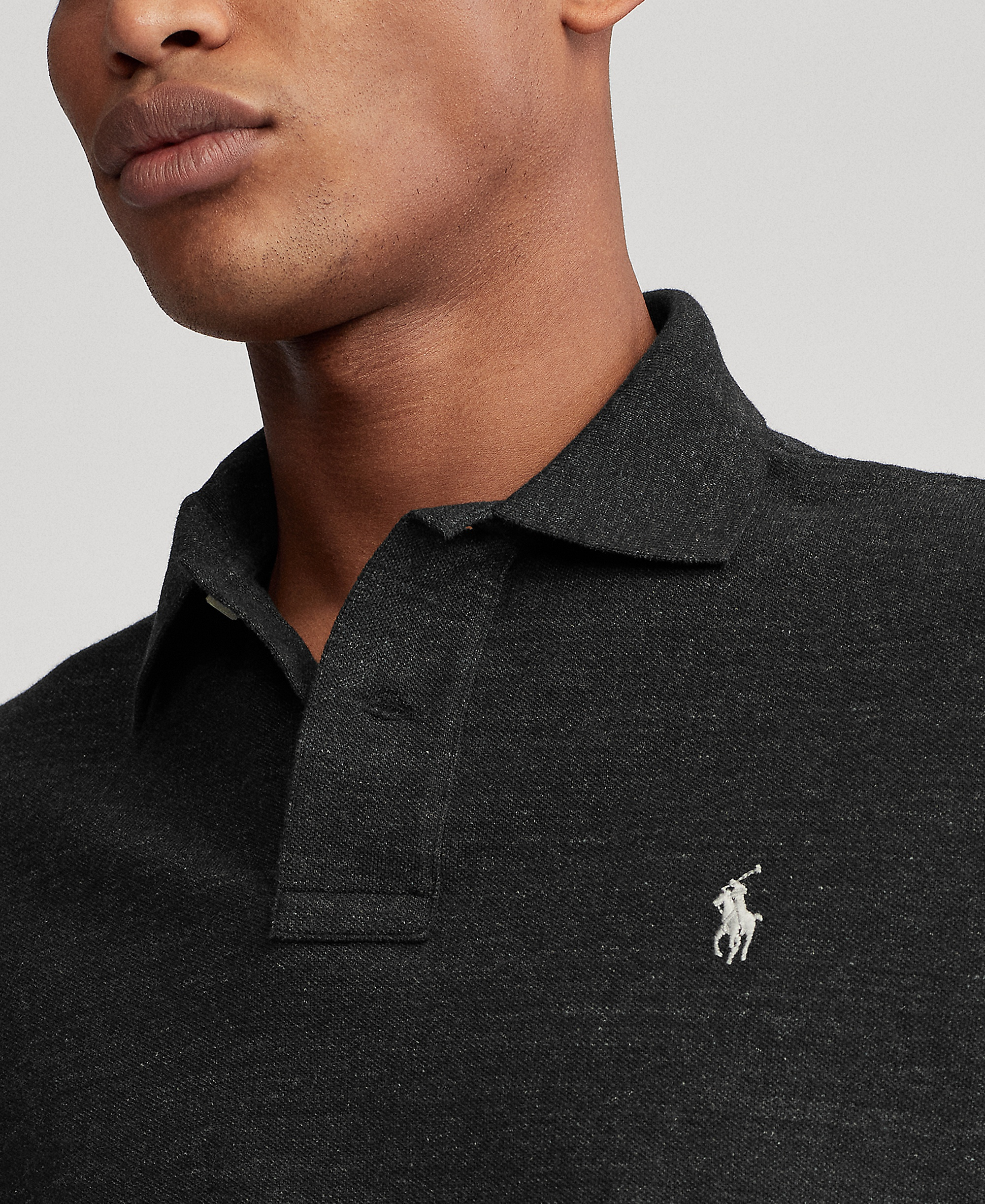 Polo Ralph Lauren Men's Classic-Fit Mesh Polo Shirt - Black Marl Heather
