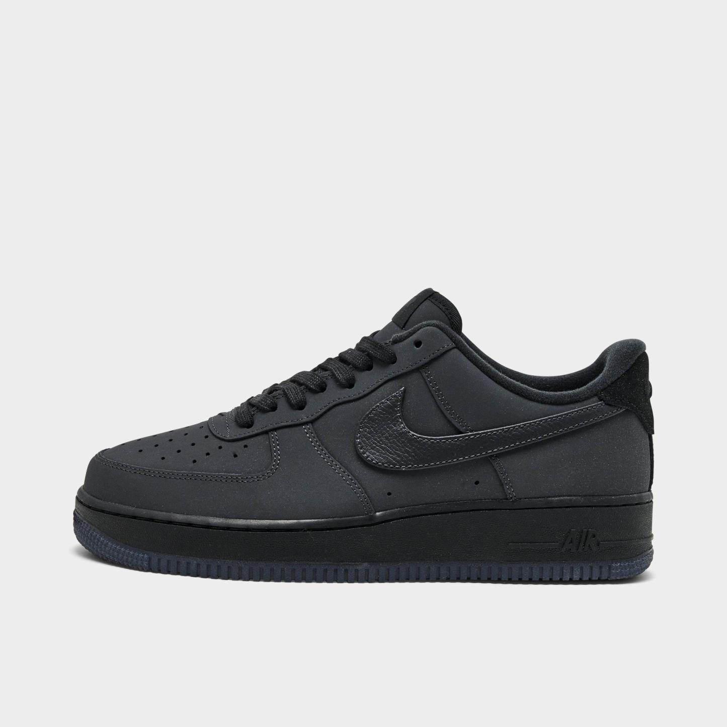 Men's Nithtke Air Force 1 '07 LV8 Casual Shoes - Part 3 - Black/Anthracite - Left shoe facing left. Outside of the shoe.