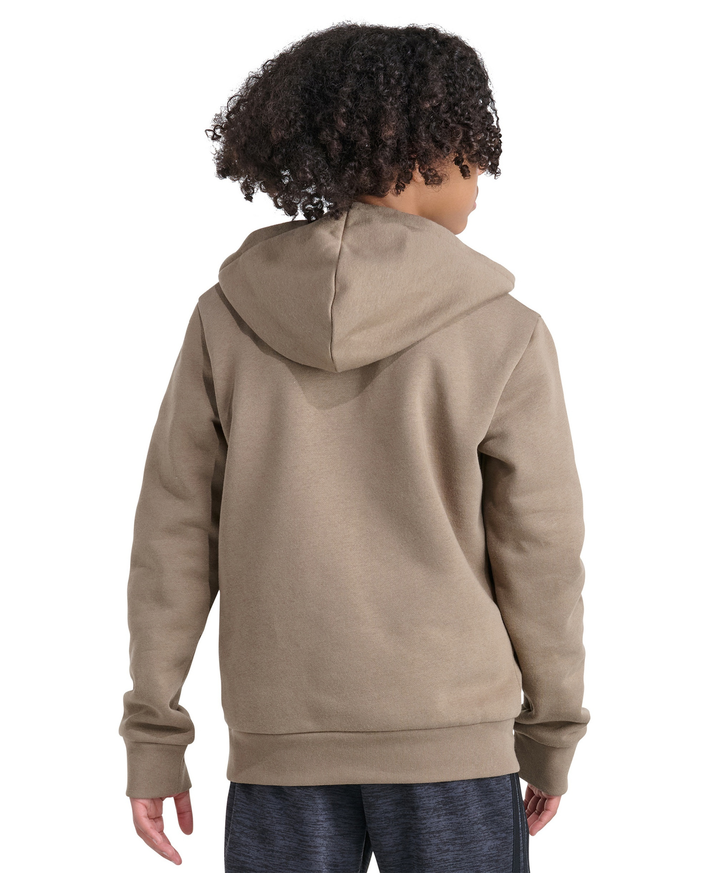 adidas Boys' 8-20 Long-Sleeve Essential Linear Hooded Sweatshirt - Khaki Six