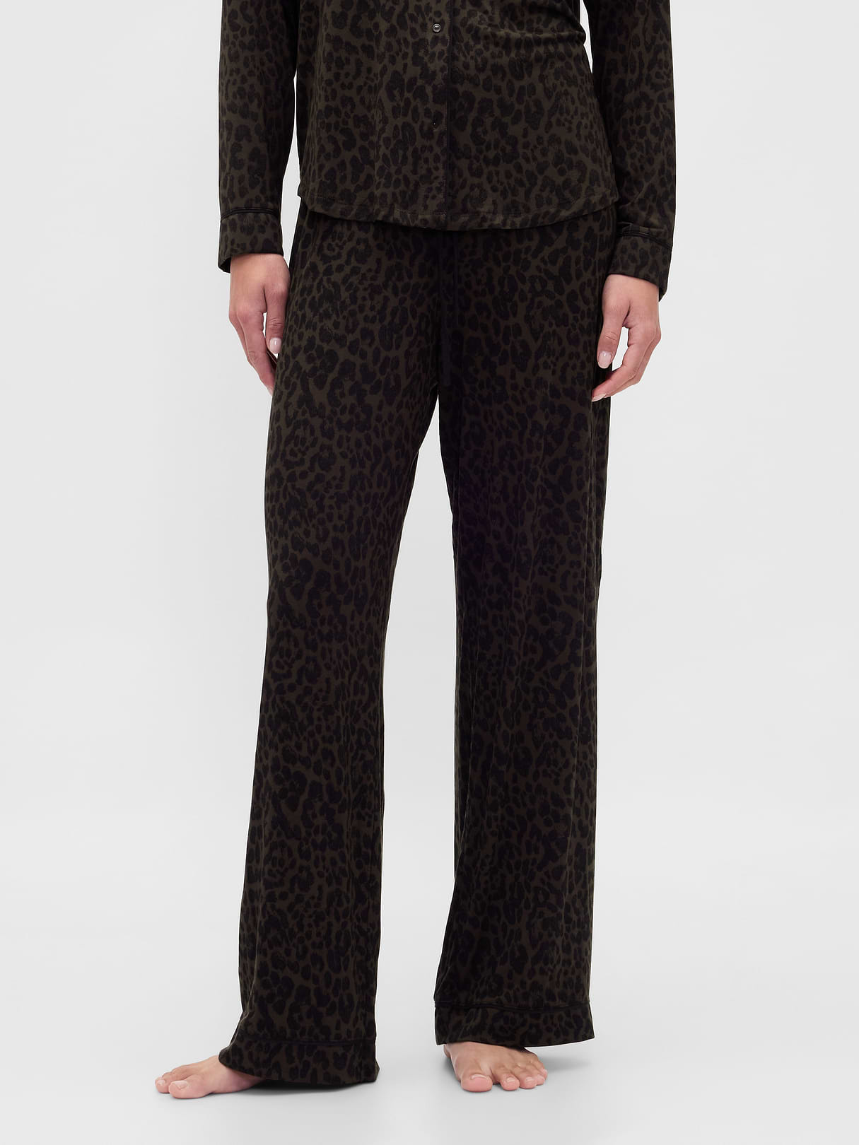 SoftMade Modal PJ Pants - Leopard brown print