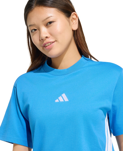 adidas Women's Essentials 3-Stripes Cotton T-Shirt - Ray Blue