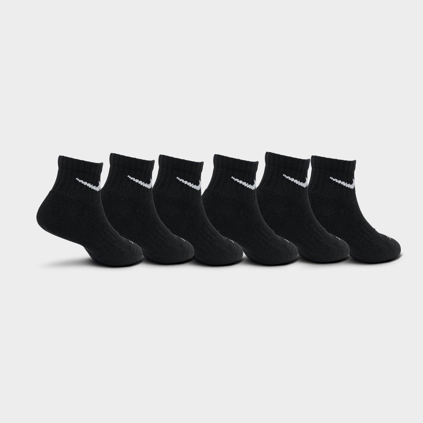 Little Kids' Nithtke Dri-FIT Ankle Socks (6-Pack) - Black