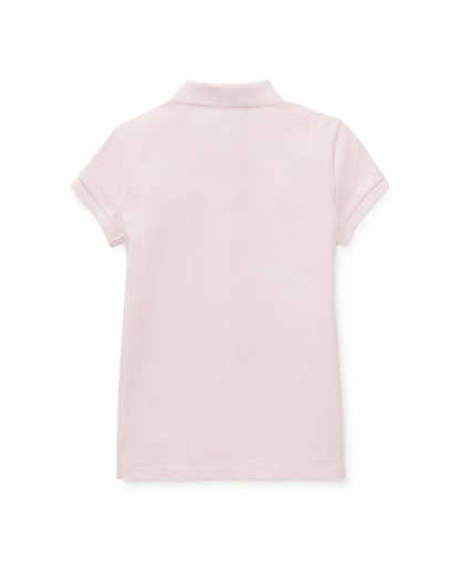 Polo Ralph Lauren Girls' 7-16 Stretch Cotton Mesh Polo Shirt - Hint of Pink