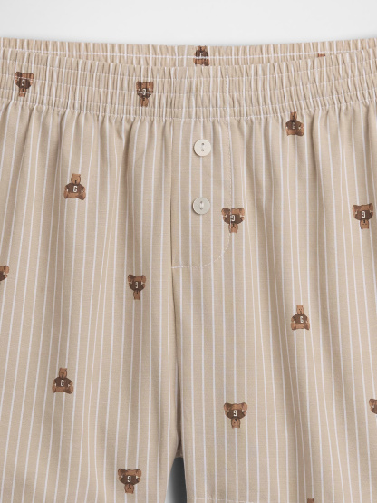 Poplin PJ Boxer Shorts - Brannan bear brown