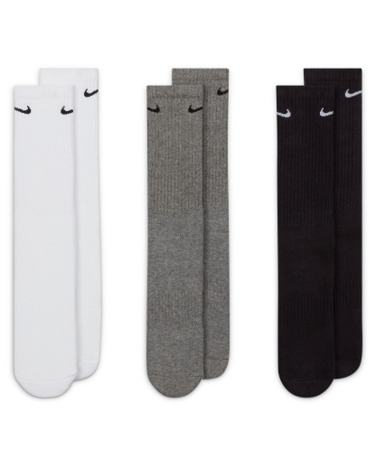 Nike Unisex Everyday Crew Socks, 3-Pack - White/Gray/Black