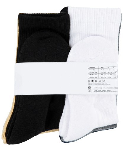 Jordan Boys' and Girls' 5-11 Everyday Essentials Crew Socks, 6-Pack - Obsidian