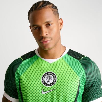 Men's Nike Nigeria 2026 Stadium Home Dri-FIT Replica Soccer Jersey - Pine Green/Electric Green/White