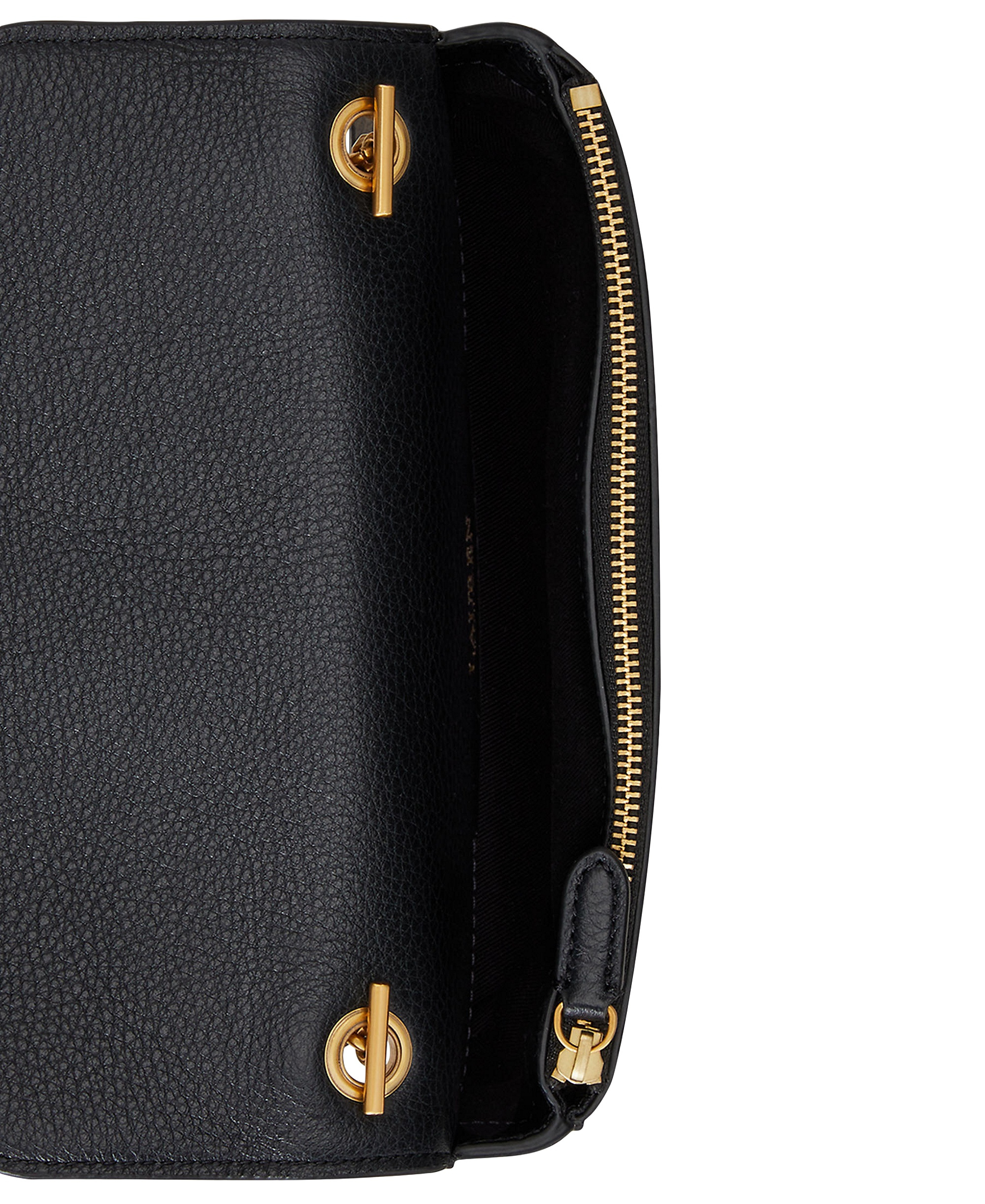 Lauren Ralph Lauren Bradley Small Pebbled Leather Crossbody Wallet - Black