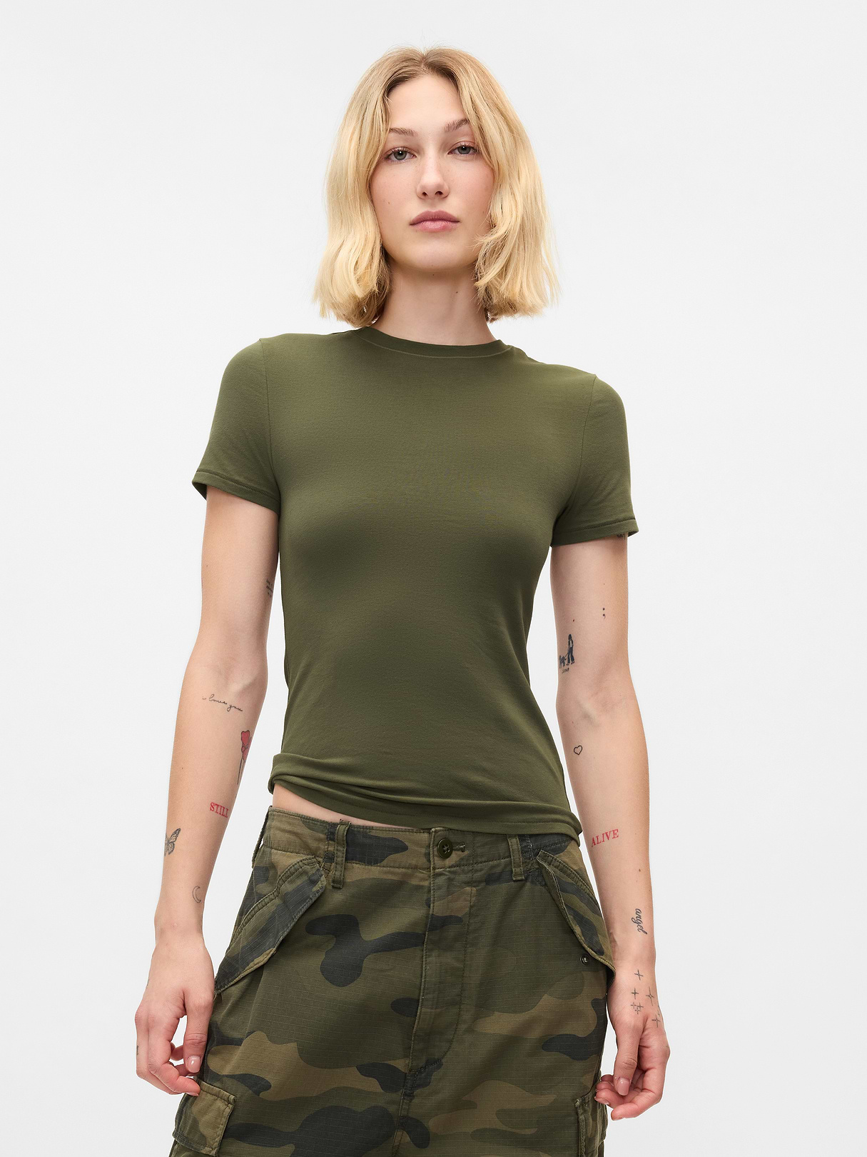 CloseKnit Jersey T-Shirt - olive green
