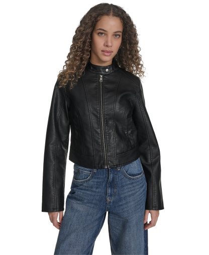 Levi's Women's Faux Leather Racer Jacket - Black