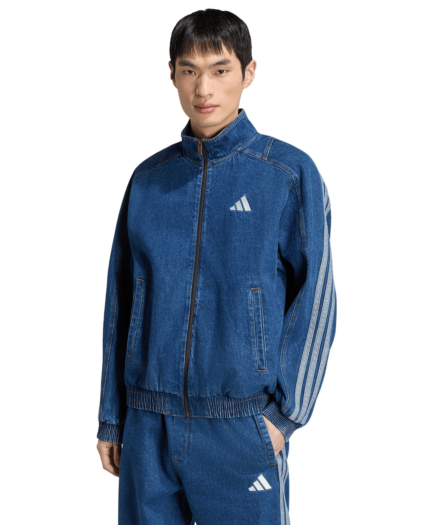 adidas Men's Stadium Denim Track Jacket - Dual Indigo