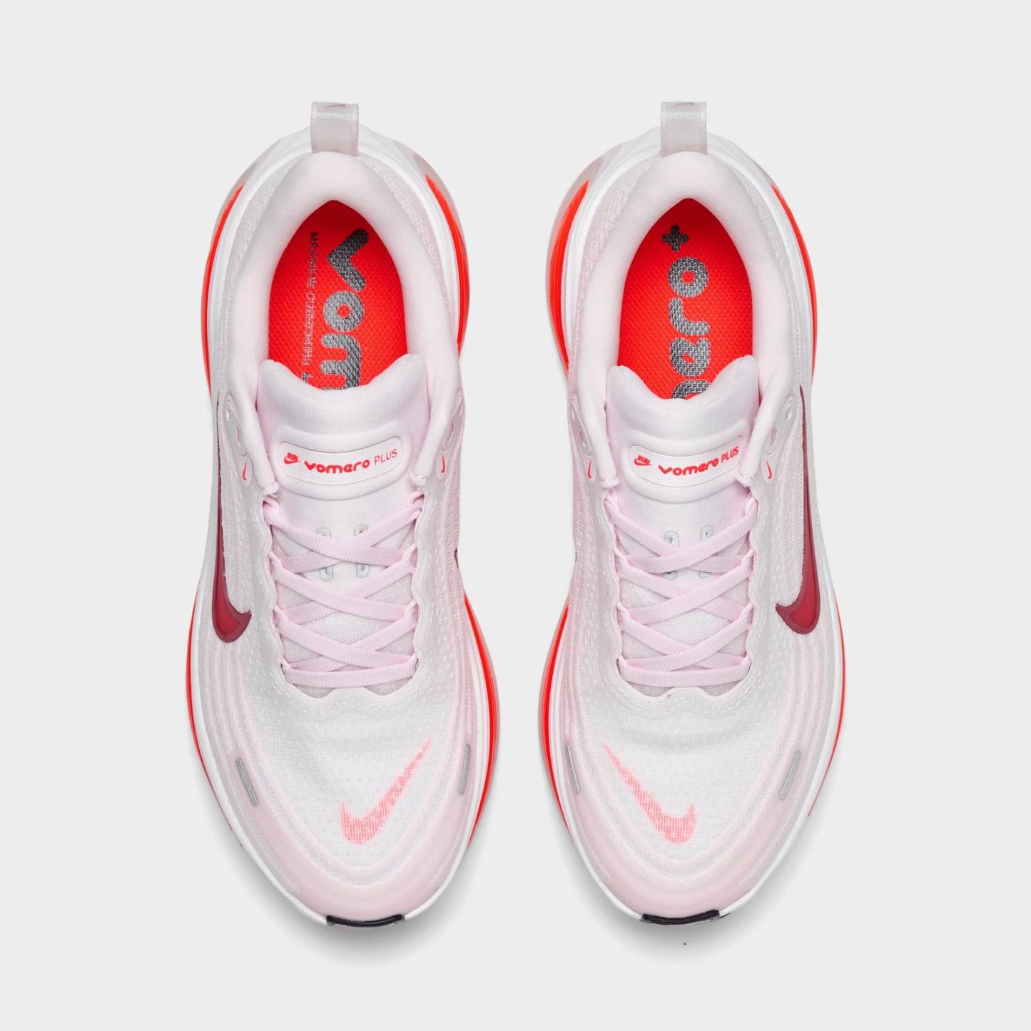 Women's Nike Vomero Plus Running Shoes - Pearl Pink/Team Crimson