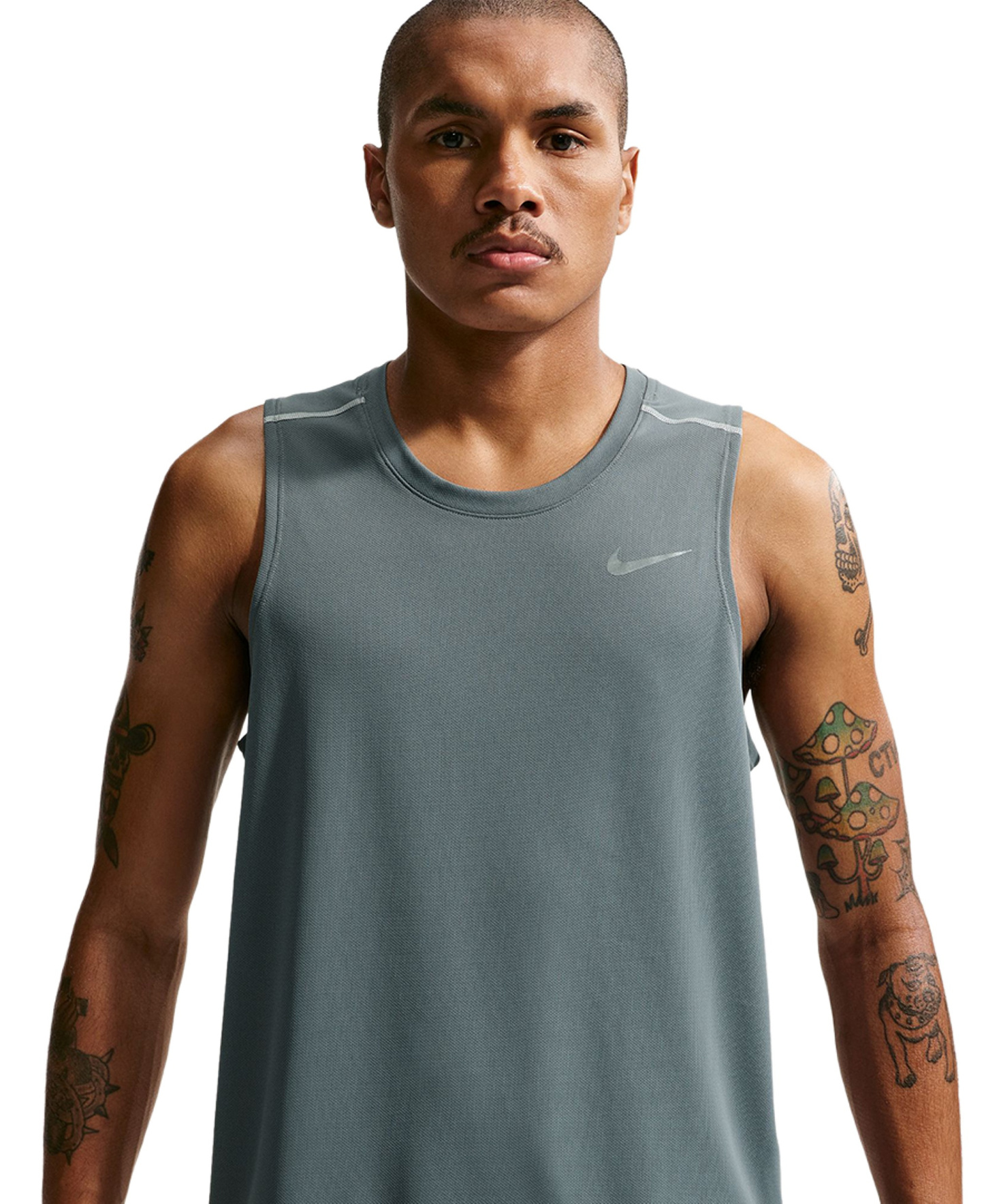 Nike Men's Miler Dri-Fit Running Tank Top - Smoke Gray/Reflective Sliver