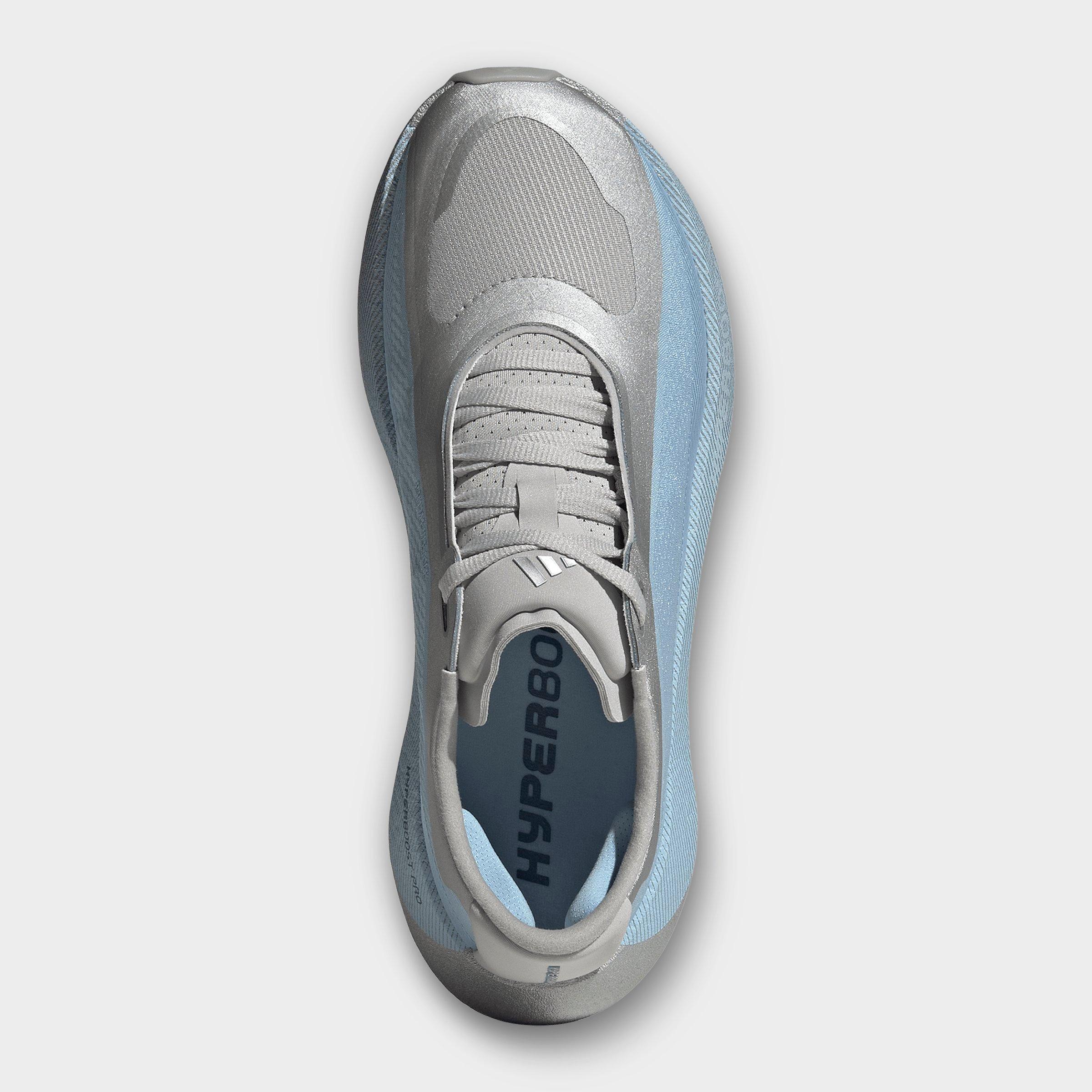 Women's adidas Hyperboost Edge Running Shoes - Part 1 - Grey Two/Steel/Clear Sky - Top view