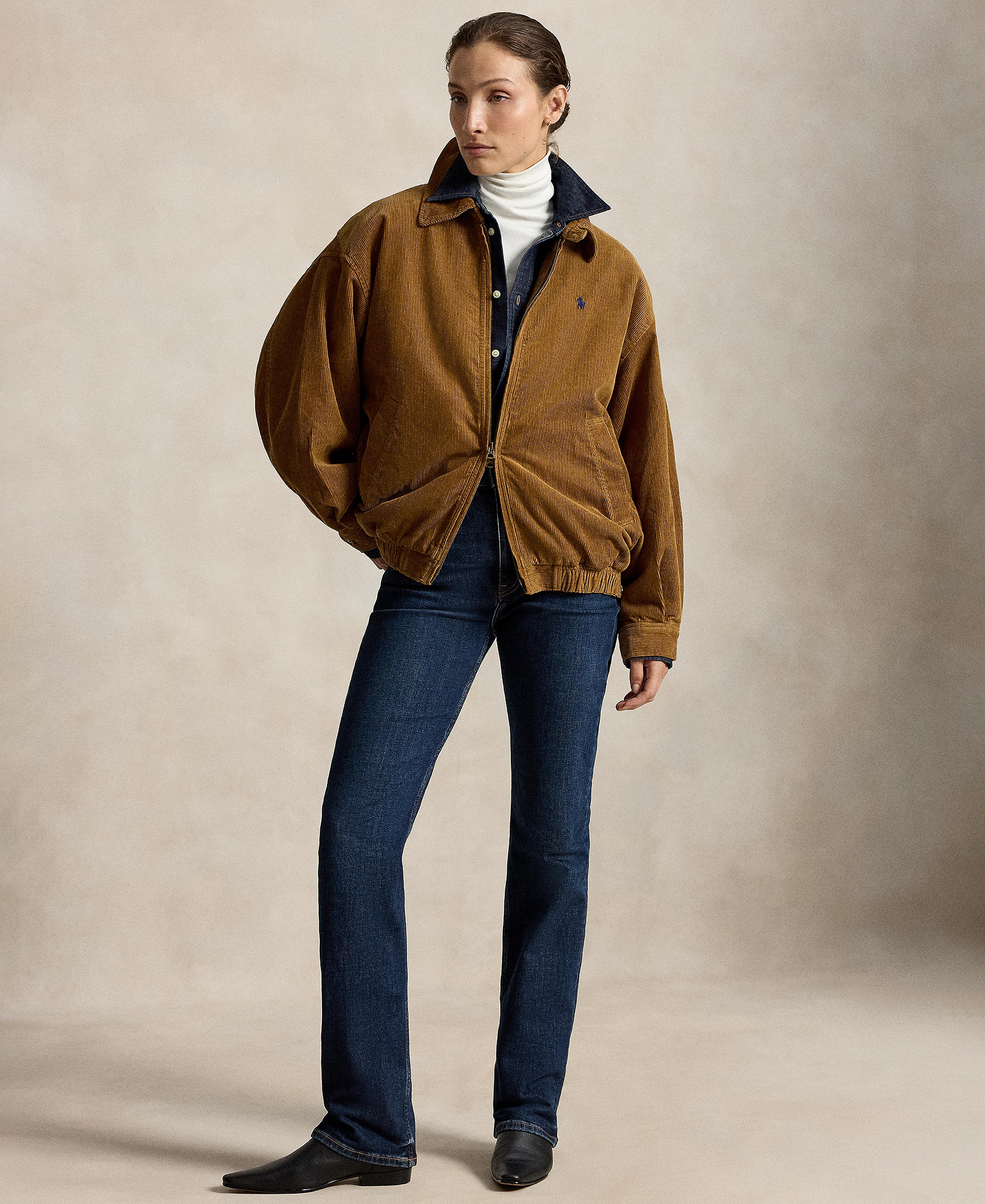Polo Ralph Lauren Women's Bubble Relaxed-Fit Corduroy Jacket - Tan