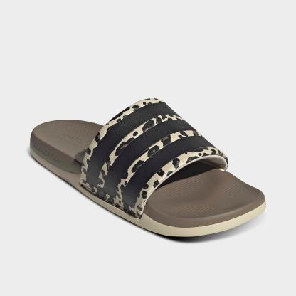 Women's adidas Adilette Comfort 2.0 Slide Sandals - Crystal Linen/Core Black/Crystal Linen - Both shoes facing left