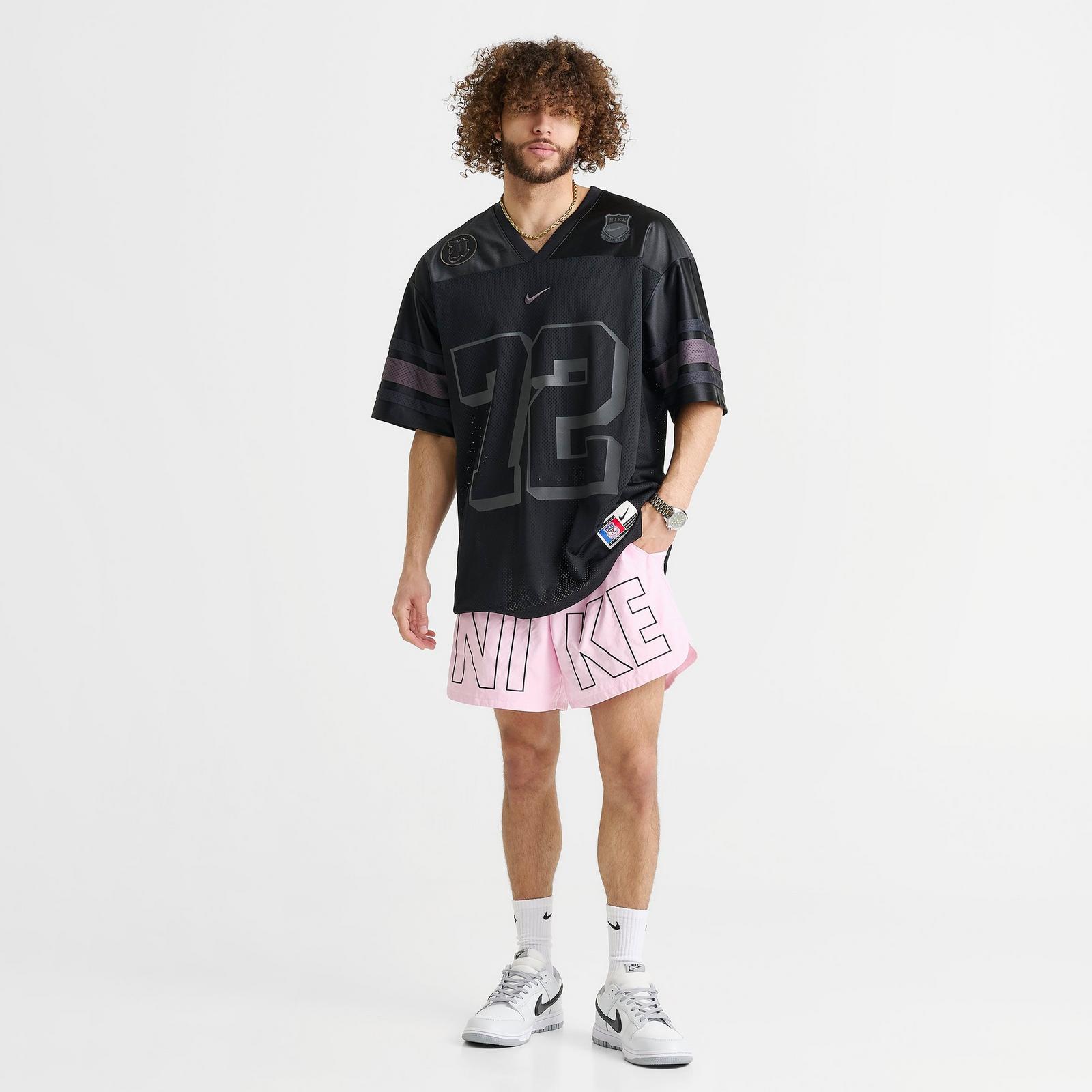 Men's Nike Sportswear Embroidered Woven Flow Shorts - Pink Foam/Black