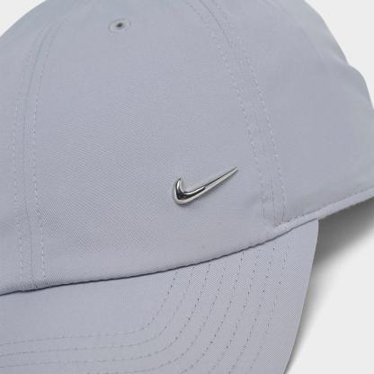 Nithtke Dri-FIT Club Unstructured Metal Swoosh Strapback Hat - Light Smoke Grey/Metallic Silver