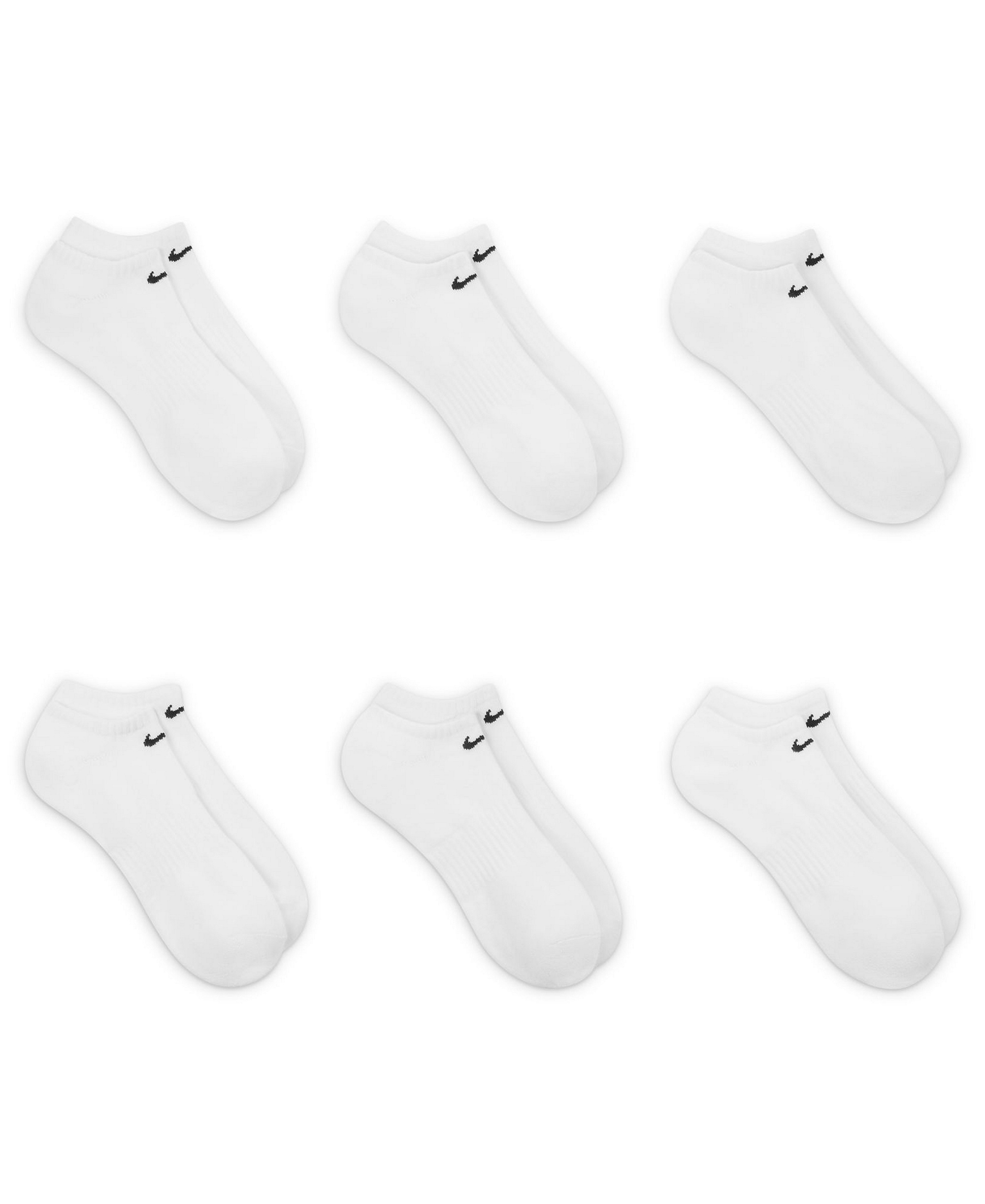 Nike Unisex Everyday Cushioned Training No-Show Socks, 6-Pack - White