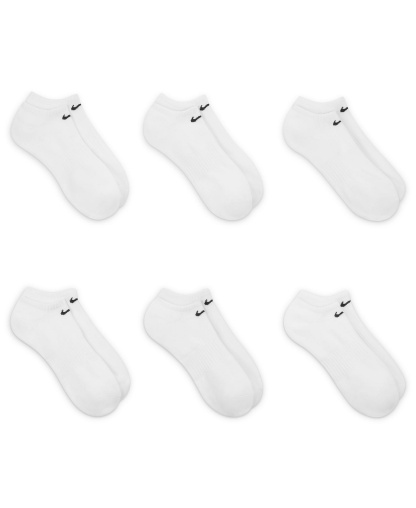 Nike Unisex Everyday Cushioned Training No-Show Socks, 6-Pack - White