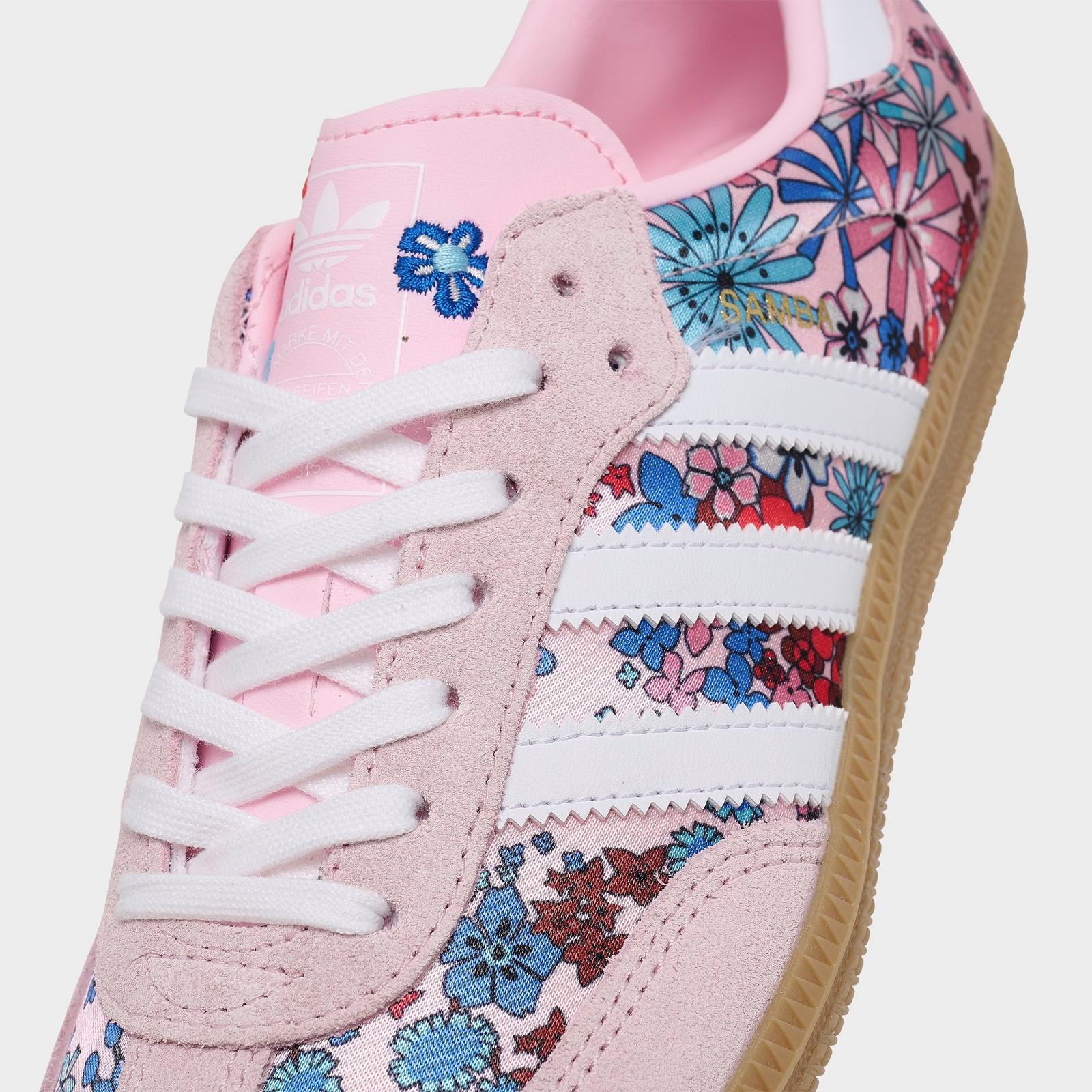 Big Kids' adidas Originals x Liberty London Samba OG Casual Shoes - Clear Pink/Footwear White/Gum 3 - view 3