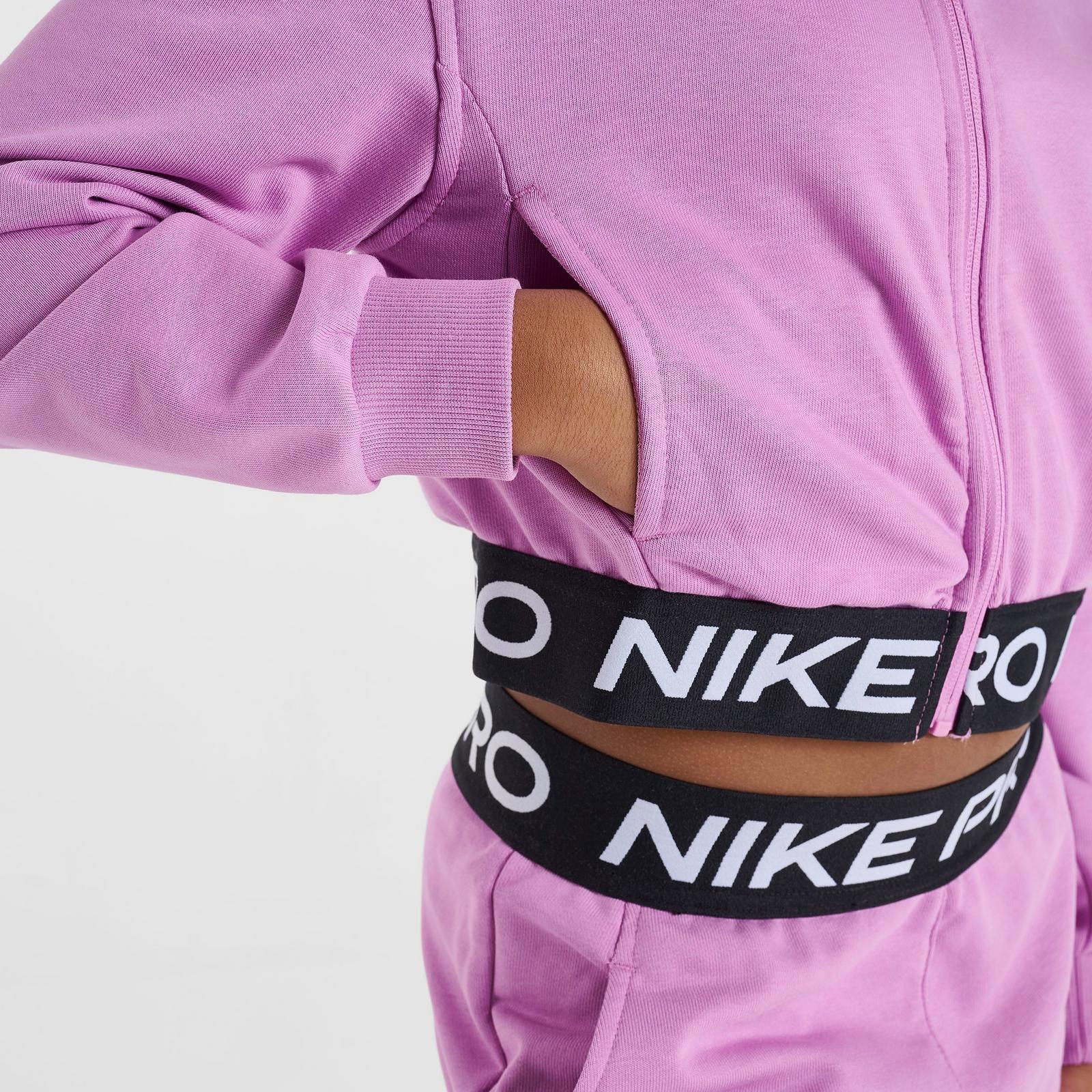 Girls' Big Kids' Nike Pro Fleece Dri-FIT Full-Zip Hoodie - Light Magenta/Light Magenta/Black/White