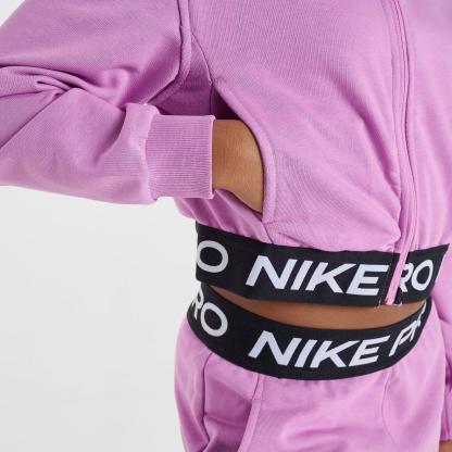 Girls' Big Kids' Nike Pro Fleece Dri-FIT Full-Zip Hoodie - Light Magenta/Light Magenta/Black/White