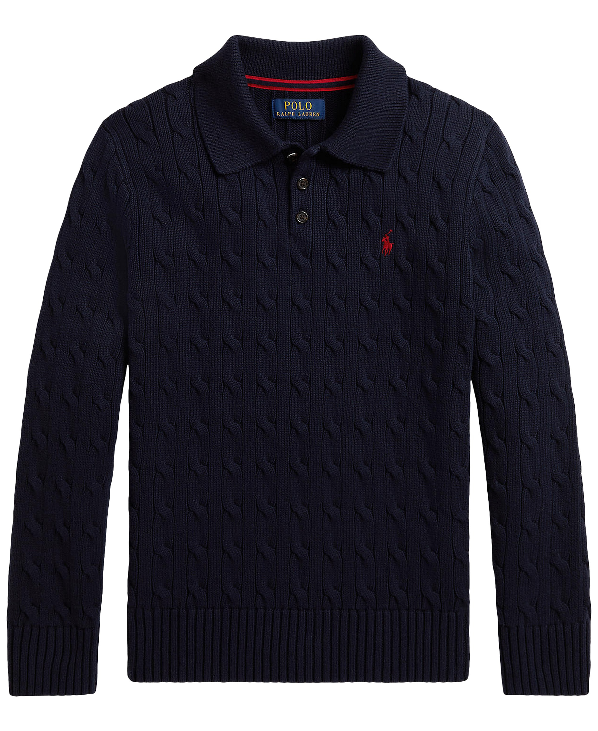 Polo Ralph Lauren Boys' 8-20 Cable-Knit Cotton Polo Sweater - RL Navy