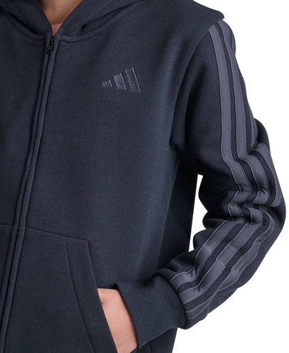 adidas Boys' 8-20 Full-Zip Long-Sleeve Hoodie - Black
