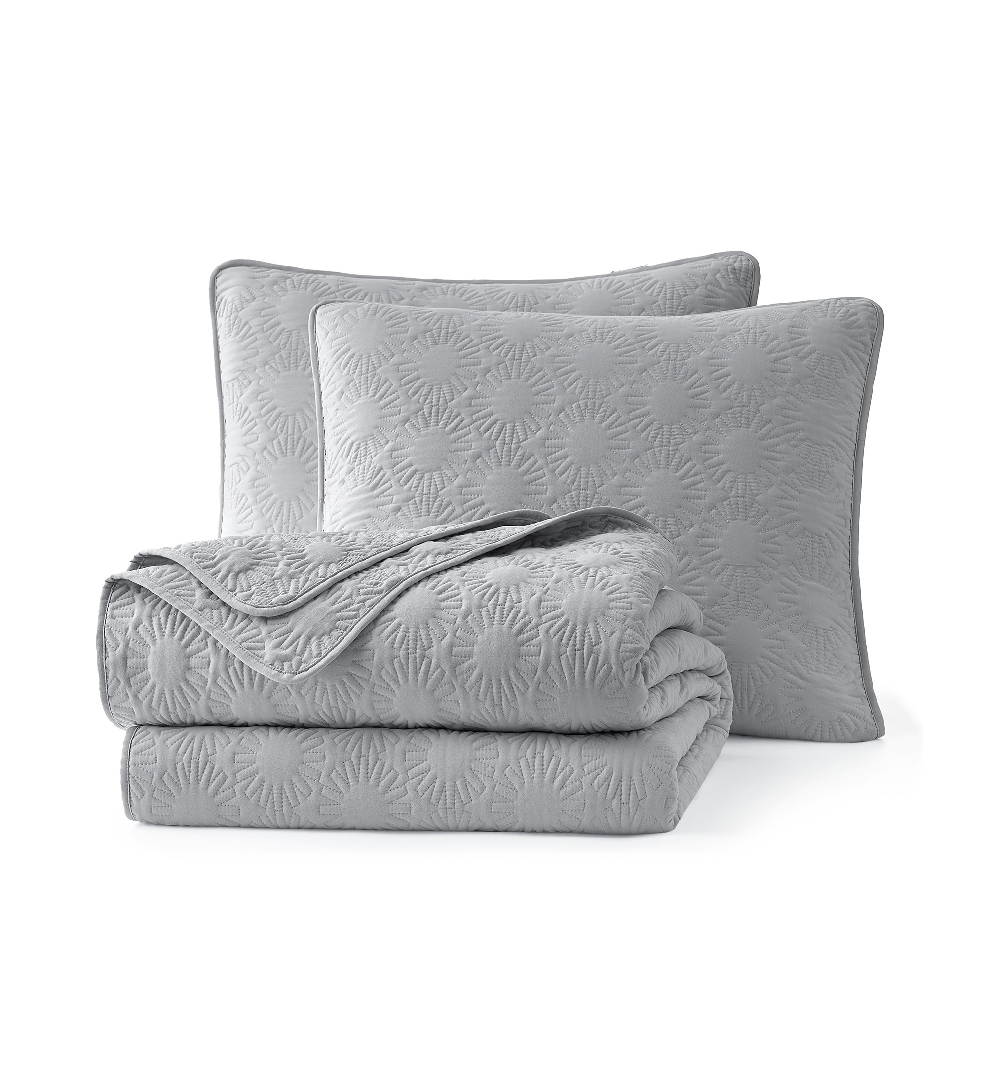UGG® Devon Sun Logo Quilt Set - Gray