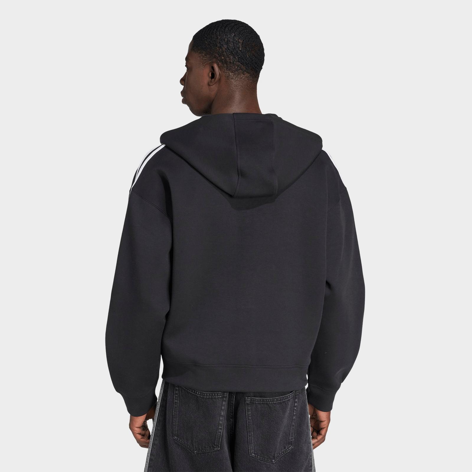 Men's adidas Originals adicolor Spacer Oversized Full-Zip Hoodie - Black - view 3