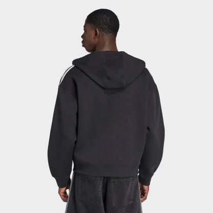Men's adidas Originals adicolor Spacer Oversized Full-Zip Hoodie - Black - view 3