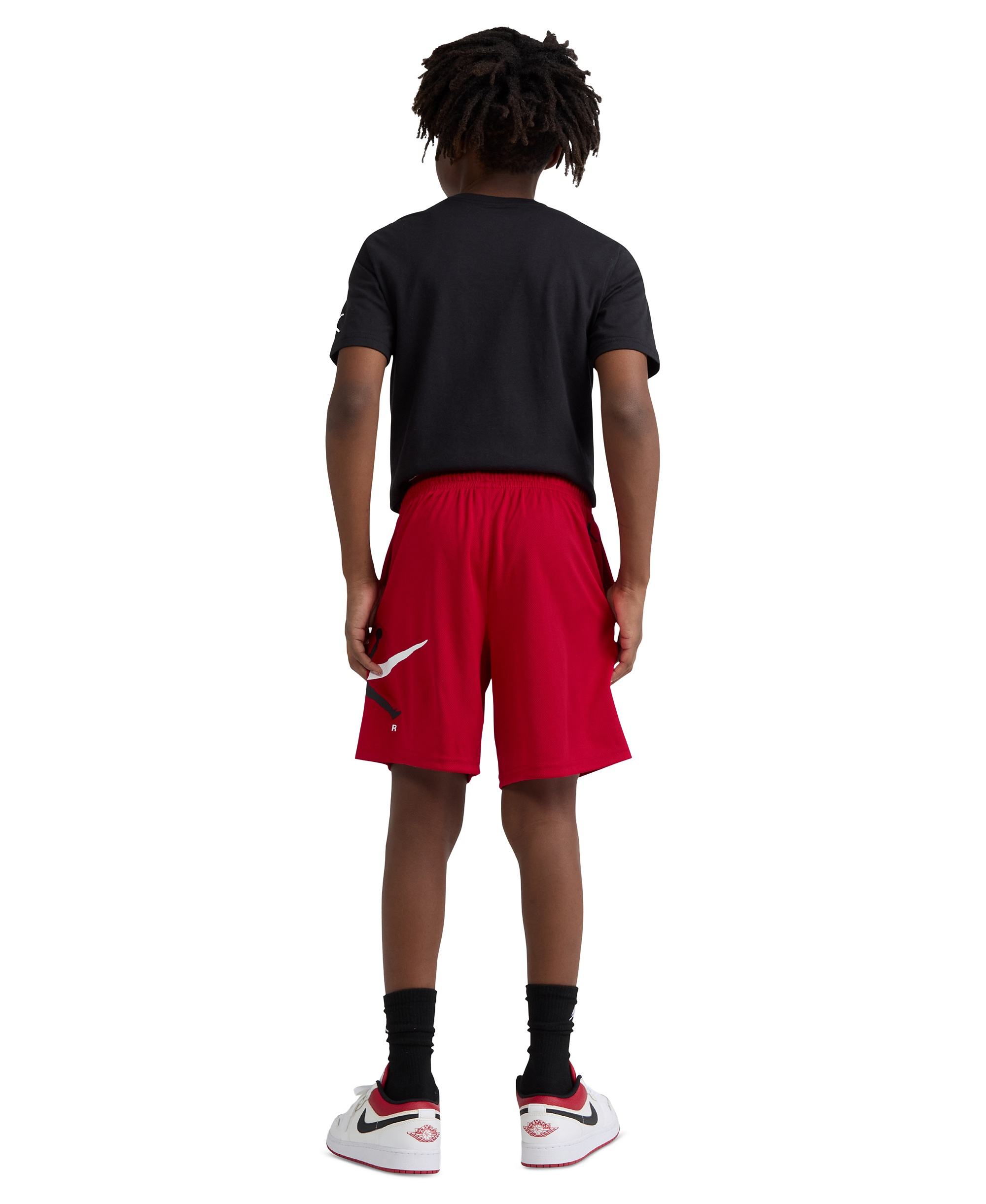 Jordan Boys' 8-20 Graphic Varsity-Style Mesh Shorts - Gym Red