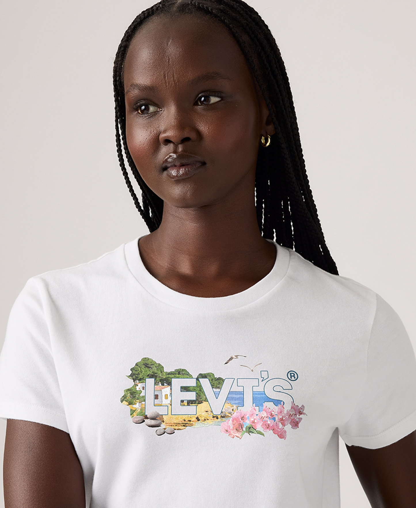 Levi's Women's Perfect Graphic Logo Cotton T-Shirt - White Logo