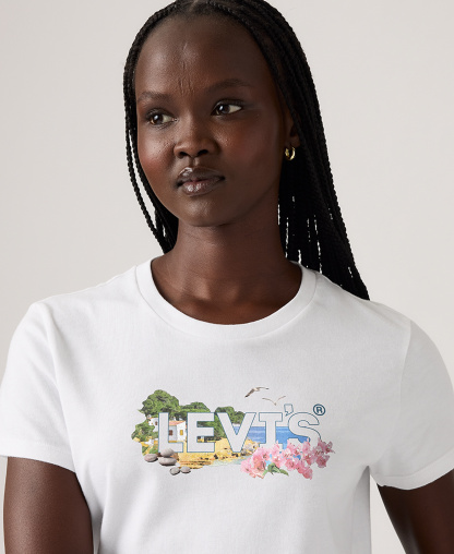 Levi's Women's Perfect Graphic Logo Cotton T-Shirt - White Logo