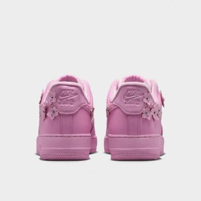 Women's Nithtke Air Force 1 '07 "Florette" Casual Shoes - Pink Rise/Pink Foam/Metallic Silver/Pink Rise - Back view