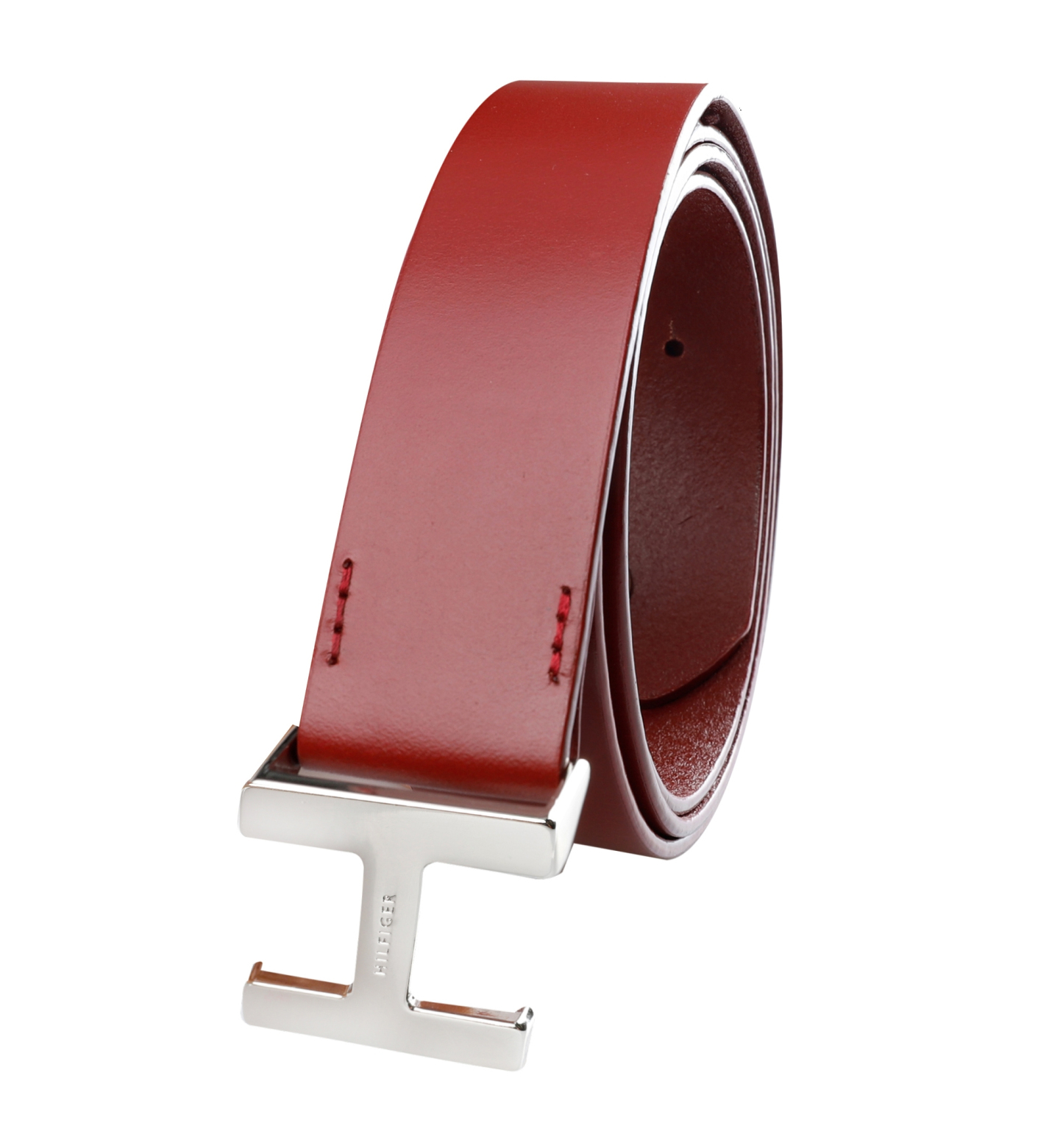 Tommy Hilfiger Women's H Monogram Buckle Belt - Red