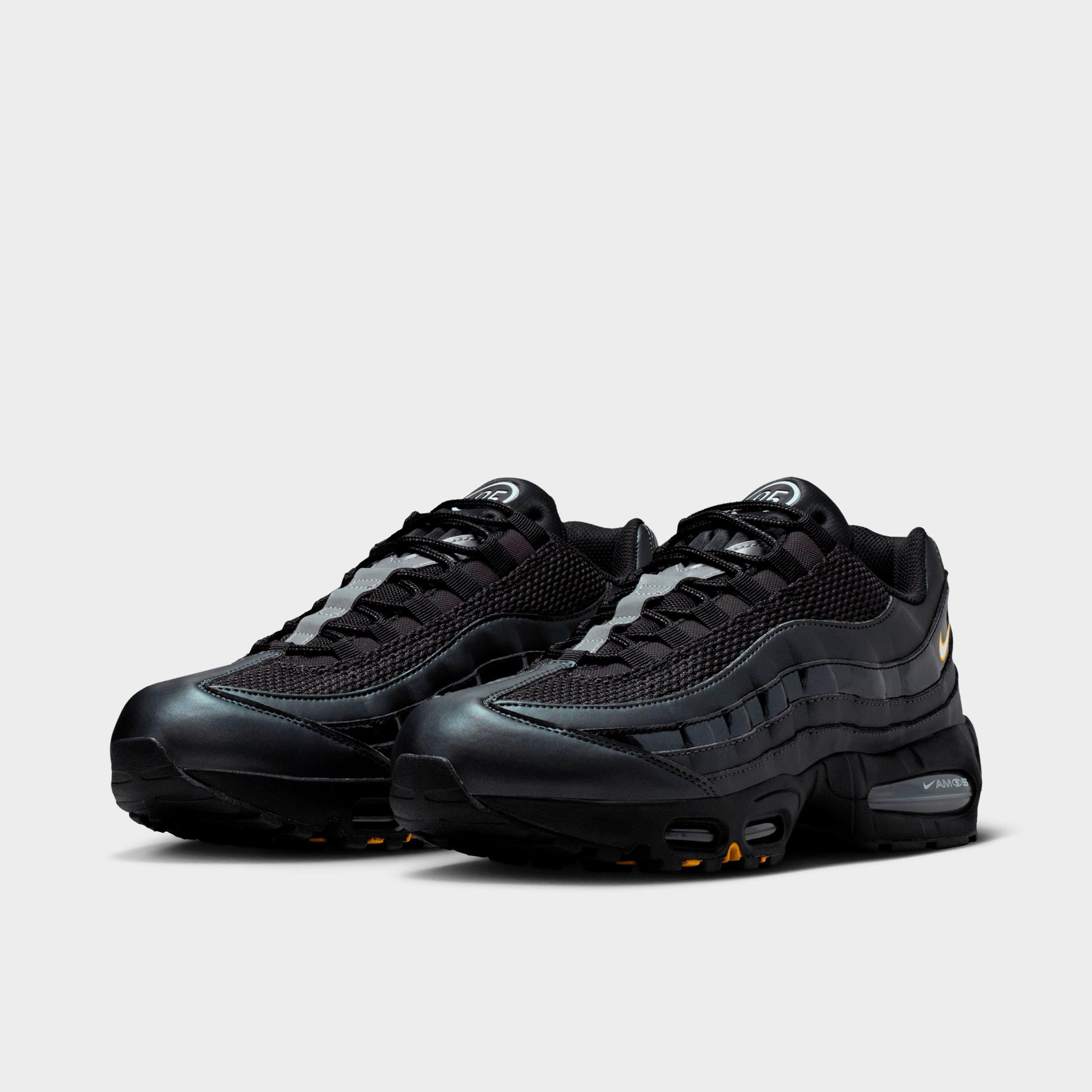 Men's Nithtke Air Max 95 Big Bubble Total 90 Casual Shoes - Black/University Gold/Metallic Silver/White - Both shoes facing left