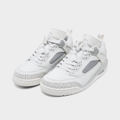 Women's Jordan Spizike Low Casual Shoes - Swan/Wolf Grey/Metallic Silver - Left shoe facing left. Outside of the shoe. - view 2