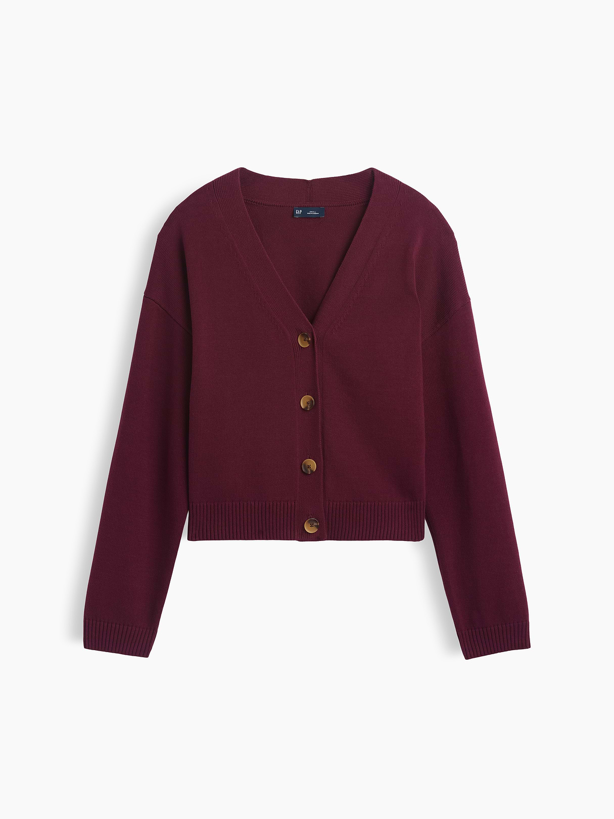 100% Cotton Oversized Cardigan Sweater - Noir red